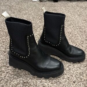 Dolce Vita Black Studded Ankle Booties